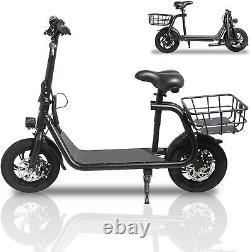 36V 450W Adult Folding Electric Scooter Sports Off-Road E-bike With Seat Bicycle