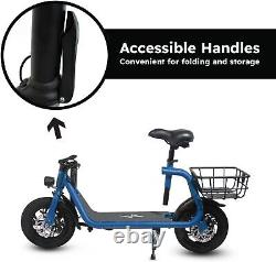 36V Electric Scooter 450W Motor for Adults with Seat 15.5 mph Foldable Ebike US
