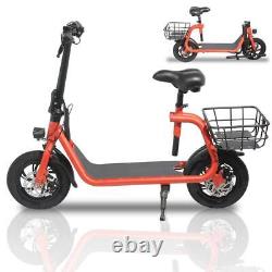 450W Adult Folding Electric Scooter with Seat Commuter Ebike 12'' Sports Off-Road