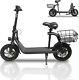 450W Adult Folding Electric Scooter with Seat Off-Road Waterproof Ebike 4-Color