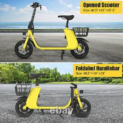 450W Electric Scooter Adults with Seat Basket 15.5MPH Foldable E-Scooter 2 Wheel