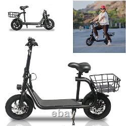 450W Electric Scooter with Seat Adult Folding Electric Bike Moped urban Commuter