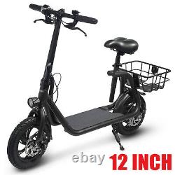 450W Electric Scooter with Seat Adult Folding Electric Bike Moped urban Commuter