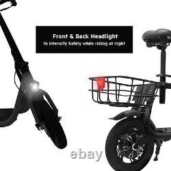 450W Electric Scooter with Seat Adult Folding Electric Bike Moped urban Commuter