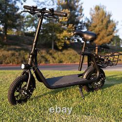 450W Electric Scooter with Seat Adult Folding Electric Bike Moped urban Commuter