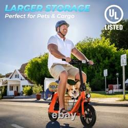 450W Electric Scooter with Seat for Pet Dog Cat Adult up to 20Miles 15.5MPH