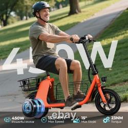 450W Electric Scooter with Seat for Pet Dog Cat Adult up to 20Miles 15.5MPH