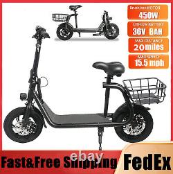 450W Foldable Adult Electric Scooter With Seat Speed Off-Road Waterproof Ebike