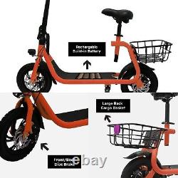 450W Foldable Adults Electric Scooter with Seat Basket Commuter E Scooter 20Mile