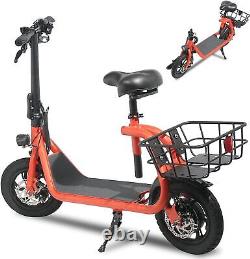 450W Foldable Electric Scooter Adults Commuter Electric Moped E-Scooter with Seat