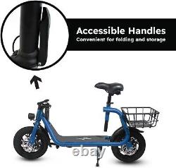 450W Sport Electric Bike Commuter Folding E-Scooter For Adult with Seat & Basket