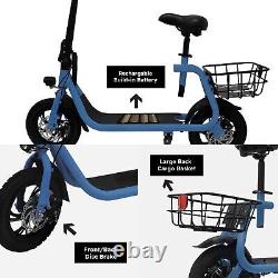 450W Sport Electric Bike Commuter Folding E-Scooter For Adult with Seat & Basket