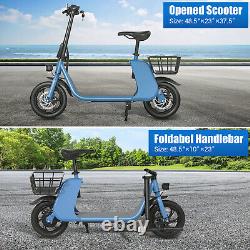 450W Sports Electric Scooter Adult Commuter +Seat Electric Moped Ebike E-Scooter