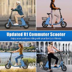 450W Sports Electric Scooter Adult Commuter +Seat Electric Moped Ebike E-Scooter