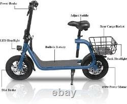 450W Sports Electric Scooter Adult Moped E-bike Commute E-Scooter with Seat 2023