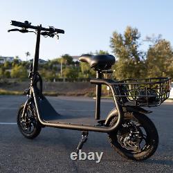450W Sports Electric Scooter Adult with Seat Electric Moped Commuter E-Scooter