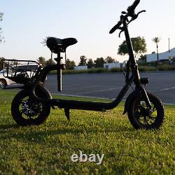 450W Sports Electric Scooter Adult with Seat Electric Moped Commuter E-Scooter