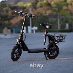 450W Sports Electric Scooter Adult with Seat Electric Moped Commuter E-Scooter