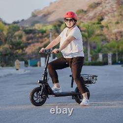 450W Sports Electric Scooter Adult with Seat Electric Moped Commuter E-Scooter