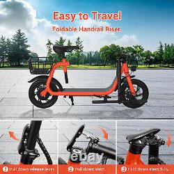 450W Sports Electric Scooter Adult with Seat Electric Moped Commuter E-Scooter