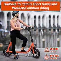 450W Sports Electric Scooter Adult with Seat Electric Moped Commuter E-Scooter