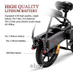 48V 15.6AH 350W Foldable Electric Tricycle 14 Inches 3 Wheel Folding