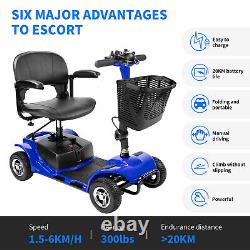 4 Wheel Folding Mobility Scooter Power Wheel Chairs Electric Device Adult Travel