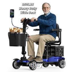 4-Wheel Mobility Scooter for Adults Seniors 15 Mile 350lbs Electric Scooter Blue
