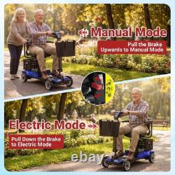 4-Wheel Mobility Scooter for Adults Seniors 15 Mile 350lbs Electric Scooter Blue