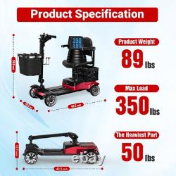 4 Wheel Mobility Scooter for Adults Seniors 350W Electric Travel Scooter 350lbs