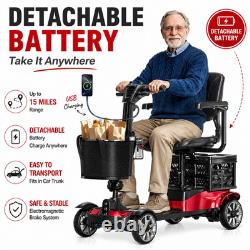 4 Wheel Mobility Scooter for Adults Seniors 350W Electric Travel Scooter 350lbs