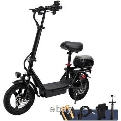 500W Adult 14 Commuter Electric Scooter with Seat & Basket 30 Miles 20MPH