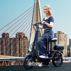500W Adult 14 Commuter Electric Scooter with Seat & Basket 30 Miles 20MPH