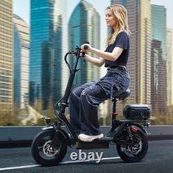 500W Adult 14 Commuter Electric Scooter with Seat & Basket 30 Miles 20MPH