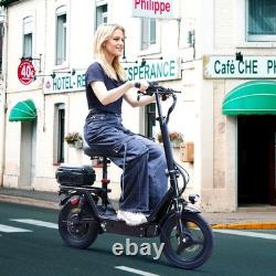 500W Adult 14 Commuter Electric Scooter with Seat & Basket 30 Miles 20MPH