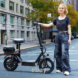 500W Adult 14 Commuter Electric Scooter with Seat & Basket 30 Miles 20MPH