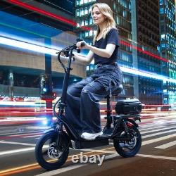 500W Adult 14 Commuter Electric Scooter with Seat & Basket 30 Miles 20MPH