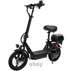 500W Adult 14 Commuter Electric Scooter with Seat & Basket 30 Miles 20MPH