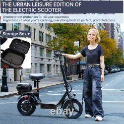 500W Adult 14 Commuter Electric Scooter with Seat & Basket 30 Miles 20MPH