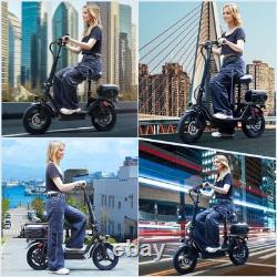 500W Adult 14 Commuter Electric Scooter with Seat & Basket 30 Miles 20MPH