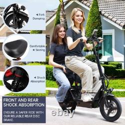 500W Adult 14 Commuter Electric Scooter with Seat & Basket 30 Miles 20MPH