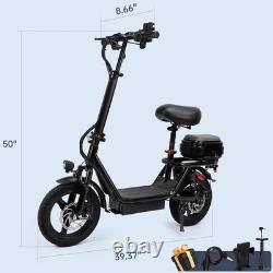 500W Adult 14 Commuter Electric Scooter with Seat & Basket 30 Miles 20MPH