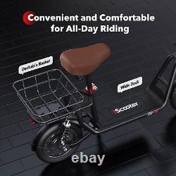 500W Adults Electric Scooter 21Miles Long Range 12'' Soft Tires Folding With Seat