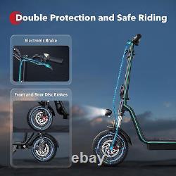 500W Adults Electric Scooter 21Miles Long Range 12'' Soft Tires Folding With Seat