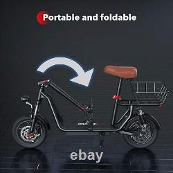 500W Adults Electric Scooter 21Miles Long Range 12'' Soft Tires Folding With Seat