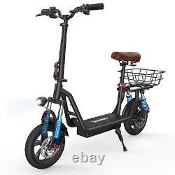 500W Adults Electric Scooter 21Miles Long Range 12'' Soft Tires Folding With Seat