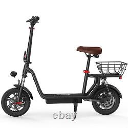 500W Adults Electric Scooter 21Miles Long Range 12'' Soft Tires Folding With Seat