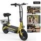 500W Electric Scooter With Seat Adult Folding Commuter E Scooter Long Range NEW