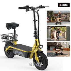 500W Electric Scooter With Seat Adult Folding Commuter E Scooter Long Range NEW