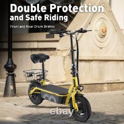500W Electric Scooter With Seat Adult Folding Commuter E Scooter Long Range NEW